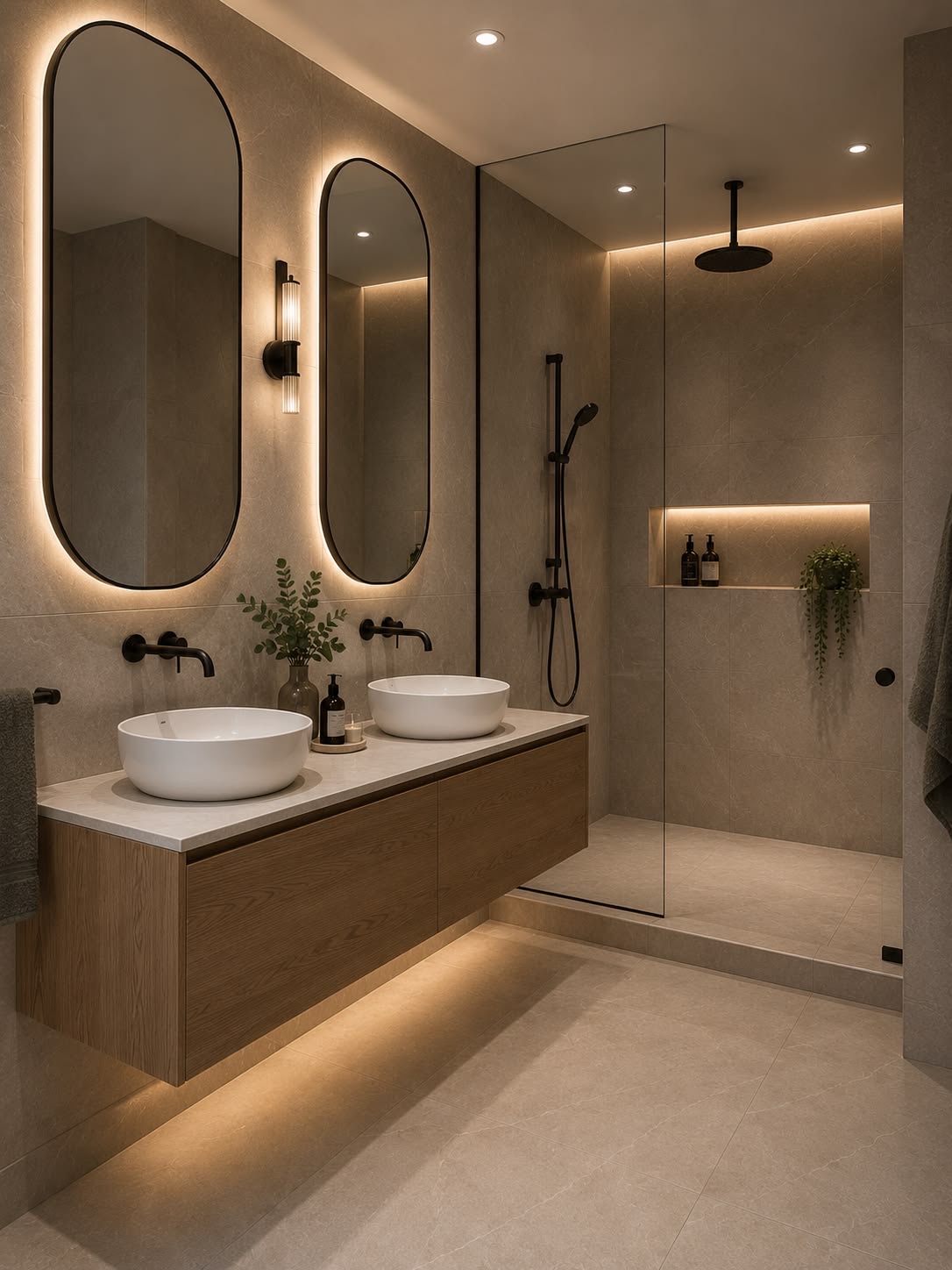 Salle de bain travertin