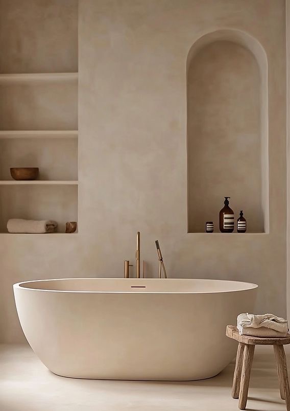 Niches arrondies & baignoire îlot